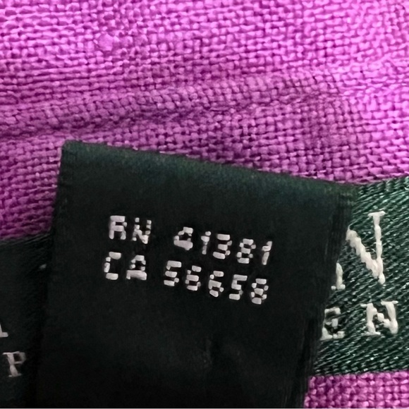 Lauren Ralph Lauren Linen Women’s XL Purple Collar Long Sleeve Button Up Shirt - Picture 7 of 7